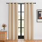 NICETOWN Blackout Farmhouse Curtains, Biscotti Beige, Set of 2, 34 by 80 Inch, Thermal Insulated Solid Grommet Vertical Drapes Room Darkening Window Treatments for Bedroom