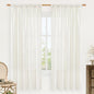 LAMIT Natural Linen Curtains 72 inch Length for Bedroom, Faux Linen Textured Light Filtering Drapes Rod Pocket Boho Window Treatment Panels for Farmhouse/Living Room, 2 Panels, 52 x 72 Inch