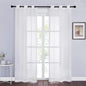 NICETOWN Sheer Curtains for Windows 84 inch Length - Ring Top Voile Textured Soft Lightweight Curtains and Drapes Elegant for Bedroom/Kitchen/Living Room, Ivory, 2 Panels=74" W