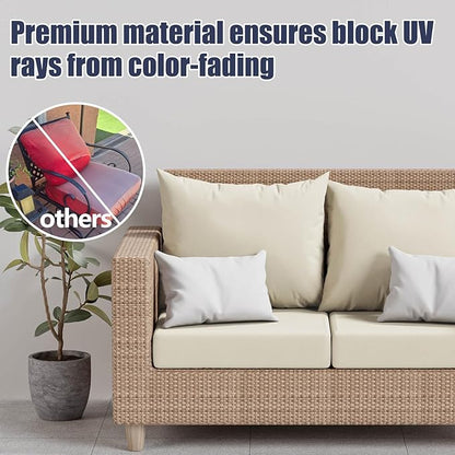 8Pcs Stretch Patio Cushion Covers, Outdoor Couch & Sofa Replacement Slipcovers for Patio Furniture Cushion Covers, Washable Reusable Furniture Protector