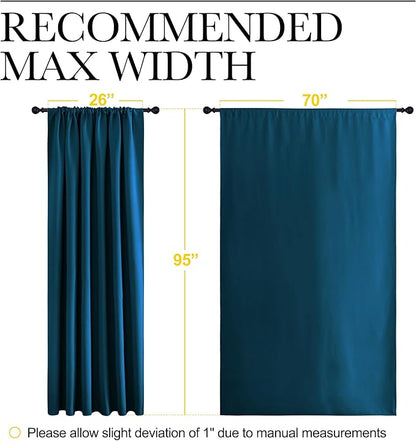 NICETOWN 2 Panels Blackout Curtains, Rod Pocket Thermal Insulated Drapess for Bedroom, Privacy Protection Easy-Care Heavy Duty Curtains for Living Room/Dining Room, W70 x L95 inches, Moroccan Blue
