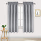 DWCN Blackout Curtains Room Darkening Thermal Insulated Bedroom Curtains Window Curtain Panels, 38 x 54 inches Long, Set of 2 Silver Grey Rod Pocket Drapes
