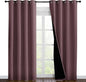 NICETOWN Living Room Completely Shaded Draperies, Privacy Protection & Noise Reducing Ring Top Drapes, Black Lined Insulated Window Treatment Curtain Panels (Dry Rose, 2 Pieces, W55 x L86)