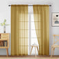 Gold Sheer Curtains 90 Inches Long 2 Panels, Light Filtering Solid Sheer Curtains for Bedroom Living Room, Lightweight Soft Airy Window Voile Sheer Drapes, Dual Rod Pocket, 2x42Wx90L Inches