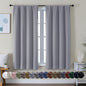 Simplebrand Ava Silver Grey Blackout Curtains for Bedroom 63 Inch Length 2 Panels, Solid Thermal Insulated Energy Saving Rod Pocket Window Treatment Curtains Blackout Drapes, W40 x L63 Inch, Silver
