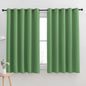 NICETOWN Blackout Curtain Panels for Bedroom, Forest Green, 2 Panels, W70 x L63-inch, Grey, Thermal Insulated Grommet Top Blackout Draperies and Drapes for Basement