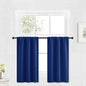 RYB HOME Kitchen Blackout Curtains Over Sink 36 inch Length, Rod Pocket Summer Light UV Blocking Energy Efficient, Cabinet Shelf Cupboard Coverings, Width 29 by Length 36, Marine Blue, 2 Panels