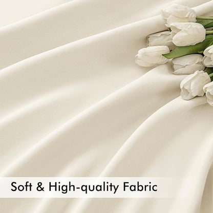 MIULEE Birch Back Tab Blackout Curtains 102 Inch Long 2 Panels Set for Bedroom, Rod Pocket/Pinch Pleated Thermal Insulated Living Room Darkening Light Blocking Floor to Ceiling Drapes