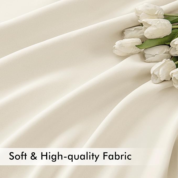 MIULEE Birch Back Tab Blackout Curtains 120 Inch Long 2 Panels Set for Bedroom, Rod Pocket/Pinch Pleated Extra Long Thermal Insulated Living Room Darkening Light Blocking 10FT Drapes