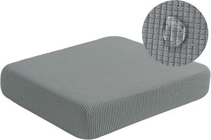 Couch Seat Cushion Covers, Stretch Sofa Cushion Protector Couch Cover for Camper Loveseat Cushion with Elastic Bottom (Medium, Dove Grey)