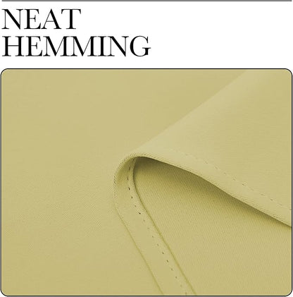NICETOWN Bedroom Blackout Draperies Panels, 2 Panels, 42 x 72 Inch, Paler Yellow, Three Pass Microfiber Noise Reducing Thermal Insulated Solid Ring Top Window Curtains