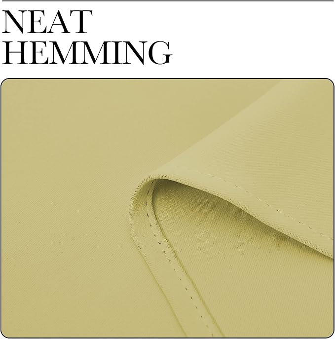NICETOWN Room Darkening Curtains for Kitchen, Paler Yellow, Set of 2, 42 inches Wide by 50 inches Long, Window Treatment Thermal Insulated Solid Grommet Room Darkening Curtains/Drapes for Bedroom
