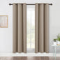 NICETOWN Bedroom Blackout Draperies Panels, 2 Panels, 42 x 72 Inch, Taupe, Three Pass Microfiber Noise Reducing Thermal Insulated Solid Ring Top Window Curtains