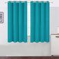 LEMOMO Teal Blackout Curtains 66 x 63 Inch Length/Set of 2 Curtain Panels/Thermal Insulated Room Darkening Blackout Curtains for Bedroom