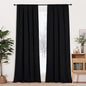 RYB HOME Blackout Curtains for Bedroom 102 inches Long, Privacy Thermal Insultaed Sunlignt Heat Blocking Drapes for Sliding Patio Door, Width 42 by Length 102, Black, 2 Panels Set