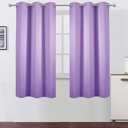LEMOMO Blackout Curtains 38 x 54 inch/Lavender Curtains Set of 2 Panels/Thermal Insulated Room Darkening Bedroom Curtains