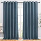 NICETOWN Blackout Smoky Blue Curtains for Sliding Glass Door, Grommet Window Treatment Thermal Curtains Room Dividers for Living Room/Bedroom, 2 Panels, W66 x L102