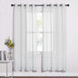 NICETOWN Light Gray Sheer Curtains - Simple Design Window Treatment Ring Top Voile Panels for Girls Room (2-Pack, W54 x L72)