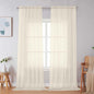 Simplebrand Cream Sheer Curtains 96 Inches Long, Light Filtering Rod Pocket Solid Color Window Sheer Curtain Panels, Elegant Curtains & Drapes for Living Room, Bedroom 2 Panels, 59" W x 96" L