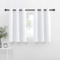 NICETOWN Small Window Curtain Panels - Pure White Elegant Home Decor Grommet Design Short Solid Curtain Kitchen Panels for Home Decor (White, 42W by 36L 1.2 Inches Header, 2 Pieces)