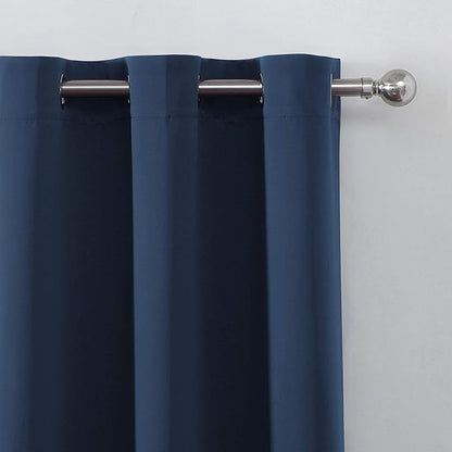LEMOMO Navy Blue Thermal Blackout Curtains/52 x 54 Inch/Set of 2 Panels Room Darkening Curtains for Bedroom