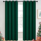 Yakamok Dark Green Blackout Curtains for Bedroom, Room Darkening Thermal Insulated Grommet Window Curtains, Light Blocking Blackout Drapes for Living Room,52Wx84L inch,2 Panels