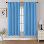 CUCRAF Light Blue Blackout Curtains 54 inch Length 2 Panels Set, Rod Pocket Room Darkening Drapes for Bedroom Living Room, Insulated Thermal Light Blocking Window Curtain (W52 x L54 Inch)