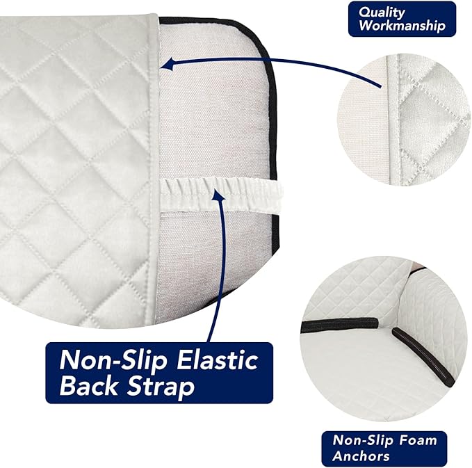 PureFit Reversible Quilted Sofa Cover, Water Resistant Slipcover Furniture Protector, Washable Couch Cover with Non Slip and Elastic Straps for Kids, Pets (Oversized Sofa, Ivory/Ivory)
