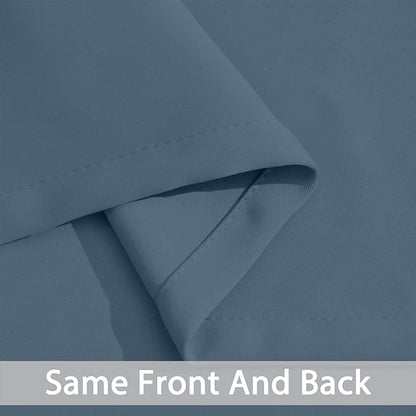 Yakamok 72 Inch Length Blackout Curtains for Bedroom, Room Darkening Thermal Insulated Solid Grommet Panels for Living Room(42Wx72L, Stone Blue, 2 Panels)