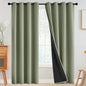 SimpleHome 100% Blackout Curtains for Bedroom,Thermal Insulated Light Sage Grommet Window Drapes Room Darkening Curtains for Living Room with Black Back,52 x 84 Inch,2 Panels