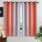 Yakamok Thermal Insulated Coral and Greyish White Gradient Curtains, Room Darkening Grommet Window Ombre Curtains, Light Blocking Drapes for Bedroom (52x63 Inch, Set of 2)