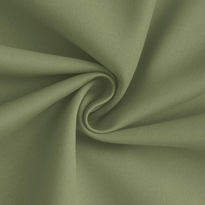 Yakamok 100% Blackout Curtain Panels 84 inches Cold and Light Blocking Drapes for Nursery, 2 Thick Layers Thermal Insulated Draperies (2 Pieces, 50 Wide Each Panel, Sage Front with White Backing)