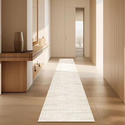 Runners for Hallways 2x8 Kitchen Runner Rugs，Modern Abstract Rug Runners for Entryway，Stain Resistant Washable Runner Rug Non-Slip 8ft Carpet Rug for Bedroom Living Laundry Room（Beige,2'x8'）