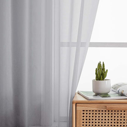 Light Grey Sheer Curtain for Bedroom Living Room 78 Inches Long 2 Panels Set, Solid Soft Airy Light Filtering Sheer Window Curtains, Modern Rod Pocket Door Curtain, 42" Wx78 L Inches