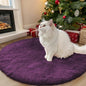 OLANLY Dark Purple Round Rugs for Bedroom - Machine Washable, 3 ft Circle Area Rugs for Living Room, Soft and Fluffy Shaggy Carpet for Teen Girl and Boys, Nursery Rooms, Dorms, Home Decor Aesthetic