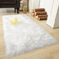 LOCHAS Soft Fluffy Faux Fur Rugs for Bedroom Bedside Rug 2x4 Feet, Washable, Furry Sheepskin Area Rug for Living Room Girls Room, Luxury Shag Carpet Home Decor, White