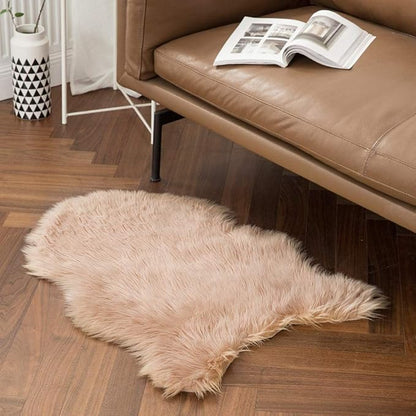 MIULEE Fluffy Rug Soft Shaggy Faux Fur Area Rug Luxury Plush Sheepskin Carpet for Bedroom Living Room Sofa Chair 2 x 3 Feet, Khaki