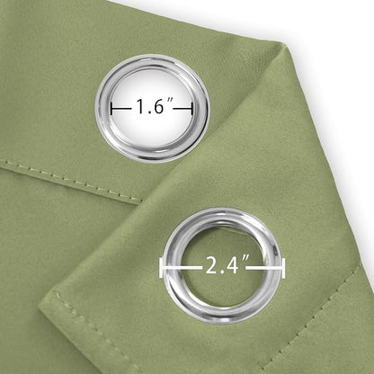 LEMOMO Sage Green Thermal Blackout Curtains/38 x 84 Inch/Set of 2 Panels Room Darkening Curtains for Bedroom