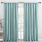 NICETOWN 2 Panels Blackout Curtains, Rod Pocket Thermal Insulated Drapess for Bedroom, Privacy Protection Easy-Care Heavy Duty Curtains for Living Room/Dining Room, W70 x L95 inches, Aqua Green
