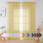 Simplebrand Yellow Sheer Curtains 84 Inches Long, Light Filtering Rod Pocket Solid Color Window Sheer Curtain Panels, Elegant Curtains & Drapes for Living Room, Bedroom 2 Panels (42" W x 84" L)