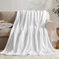 KMUSET Fleece Blanket White Queen Size Lightweight Cozy Plush Microfiber Bed Blanket Factory Shop