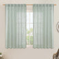 LAMIT Semi Sheer Linen Curtains 54 Inch Length 2 Panels, Light Sage Light Filtering Panels Back Tab and Rod Pocket Neutral Drapes for Kitchen/Window/Dining Room, 52 x 54 Inch