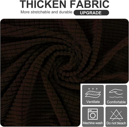 U-NICE HOME Stretch Futon Cover Armless Bed Slipcover - Soft Jacquard Fabric Washable for Pet Friendly, Chocolate