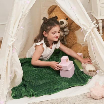 InHand Fleece Baby Blanket, Super Soft Swaddle Blanket, Plush Fuzzy Warm Green Throw Blanket, Newborn Receiving Blanket for Crib, 30x40 inches
