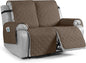 VANSOFY Waterproof Recliner Couch Covers, Sofa Covers 1-Piece Washable Reclining Sofa Cover Non-Slip Furniture Protector with Elastic Straps Pocket for Dogs, Pets(Brown,2 Seater)