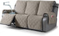 TAOCOCO Waterproof Recliner Sofa Cover, Non Slip Split Recliner Couch Covers with Elastic Straps Pocket, Washable Reclining Sofa Cover Furniture Protector for Kids, Dogs, Pets(3 Seater, Light Brown)