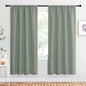 NICETOWN Window Curtains Blackout Drapes - Thermal Insulated Solid Rod Pocket Blackout Curtains/Draperies for Living Room (Greyish Green, One Pair, 42 by 72-Inch)
