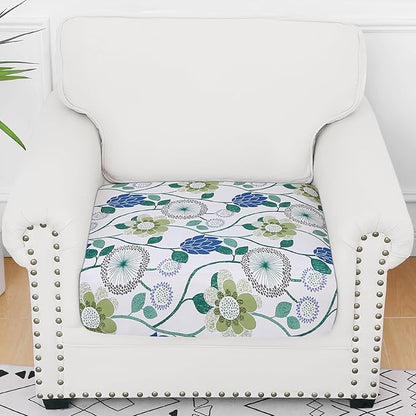 Smiry Printed Couch Cushion Covers, Stretch Soft Couch Covers for Sofa, Washable Non-Slip Sofa Slipcover Furniture Protector for Indoor and Outdoor (1 Pack, Light Green)