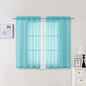 Chyhomenyc Sheer Curtains 54 Inch Long 2 Panels Set, Light Filtering Short Soft Airy Short Cafe Curtains, Modern Rod Pocket for Dinning Living Room Bedroom, Each 42Wx54L in, 2PCS, Aqua