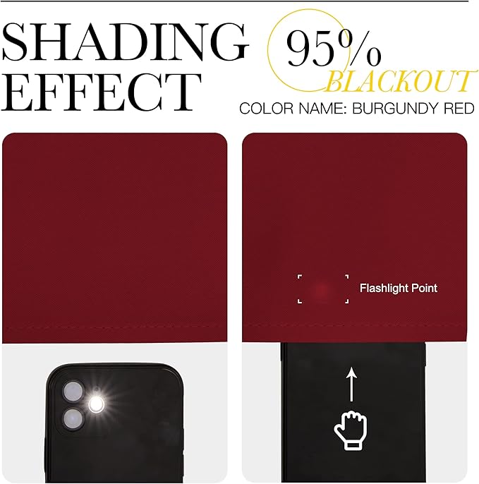 NICETOWN Blackout Burgundy Red Curtains and Drapes - Window Treatment Thermal Insulated Solid Grommet Blackout Draperies for Kitchen/Cafe (Set of 2, W34 x L50)